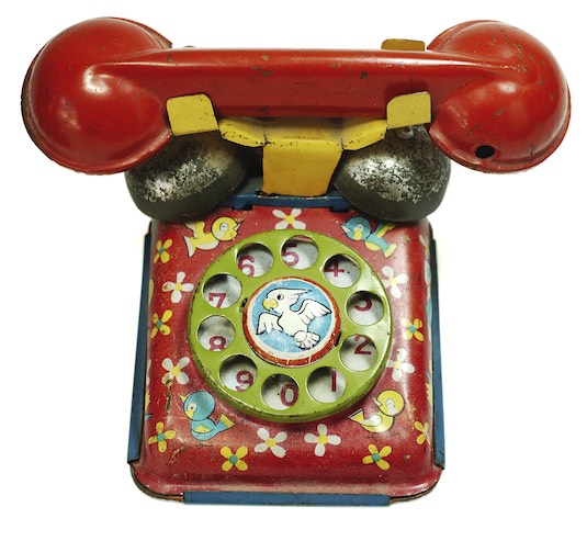 Telefon Blechspielzeug bunt